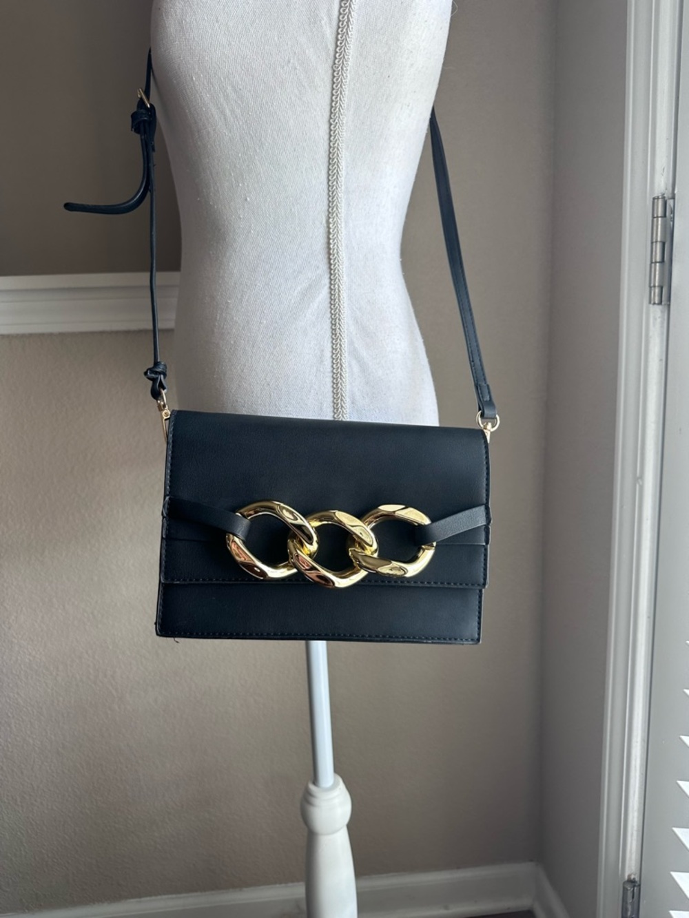 Crossbody Bag with Gold Accent